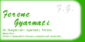 ferenc gyarmati business card